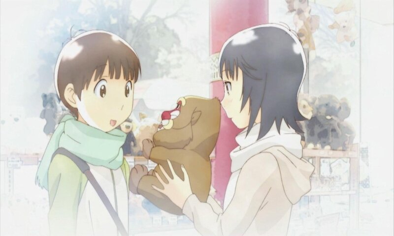 Two Girls with Stuffed Bear — White
