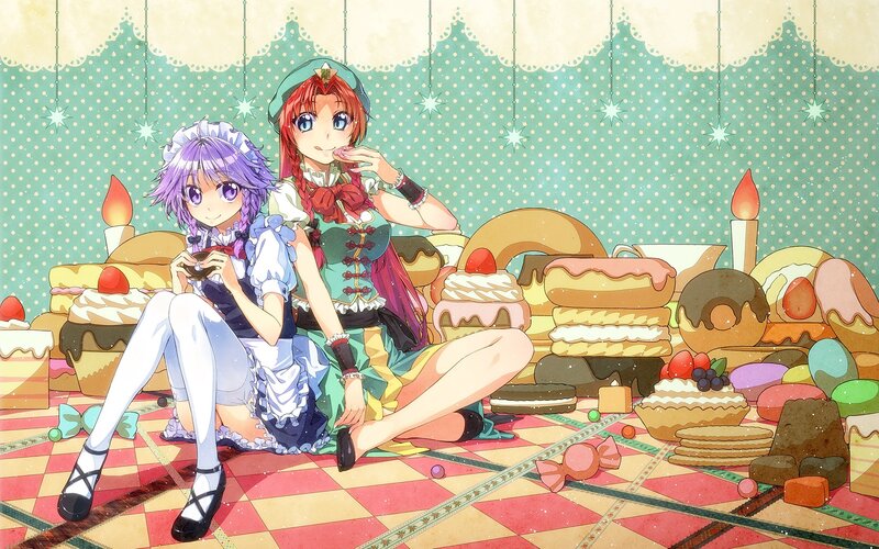 Two girls with sweets