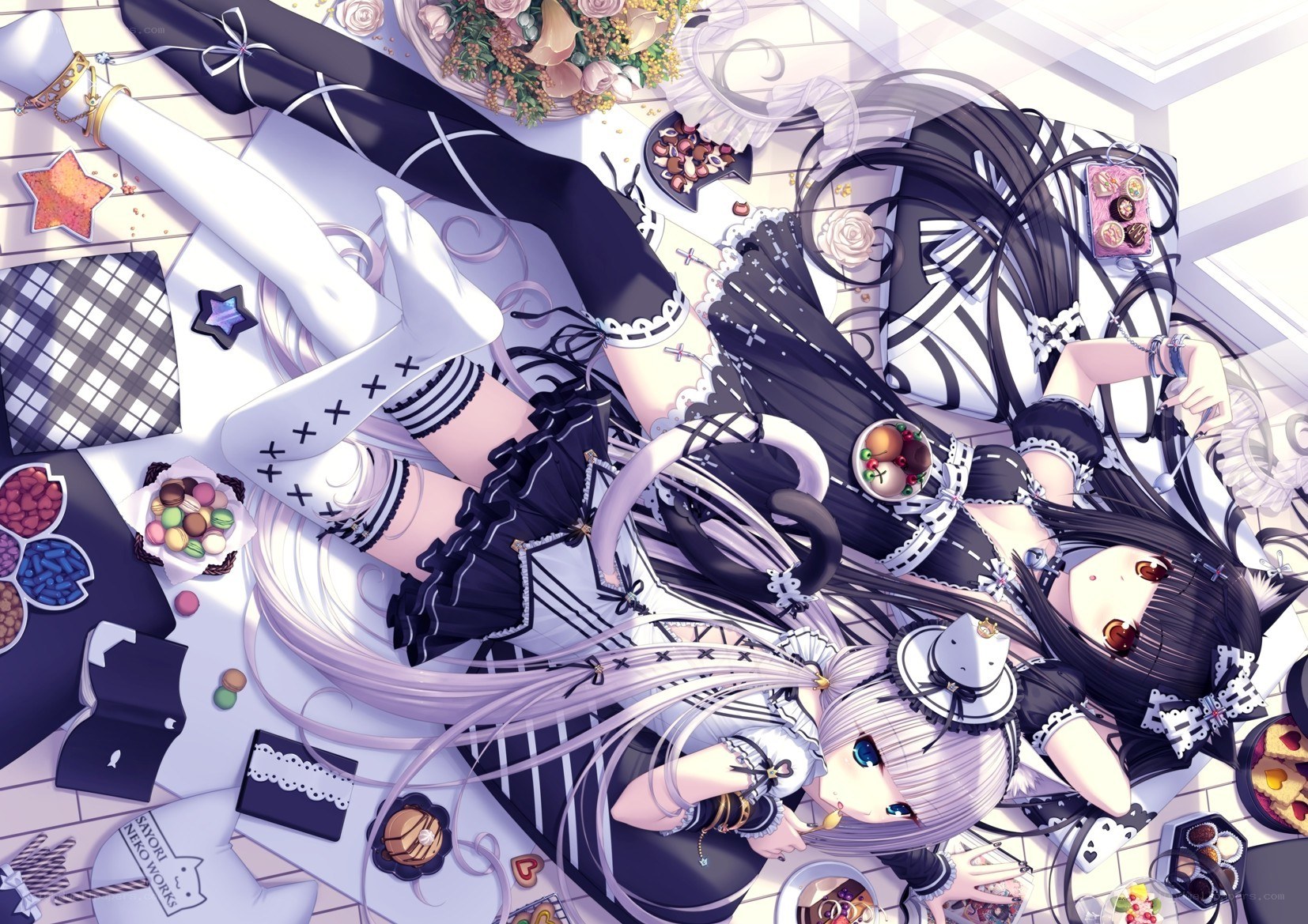 Two girls with sweets