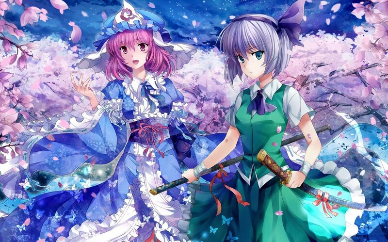Two Girls with Swords — Blue, Serene, Spring