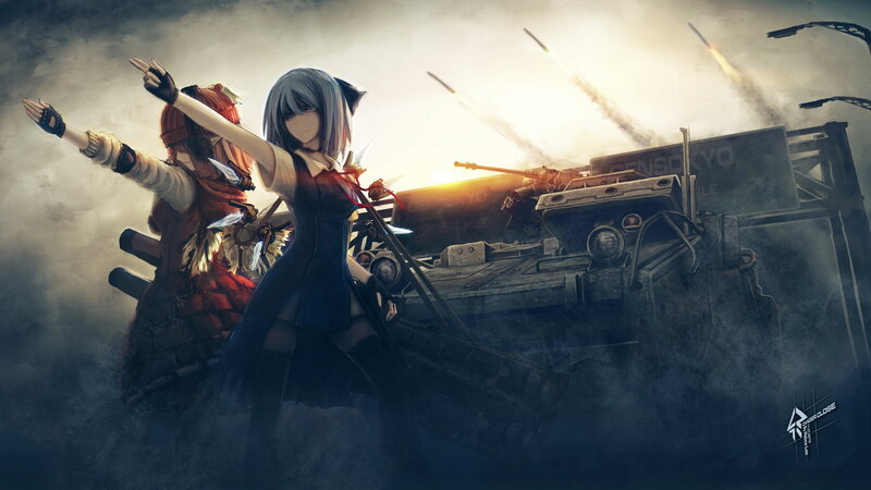 Two Girls with Tank — Gray