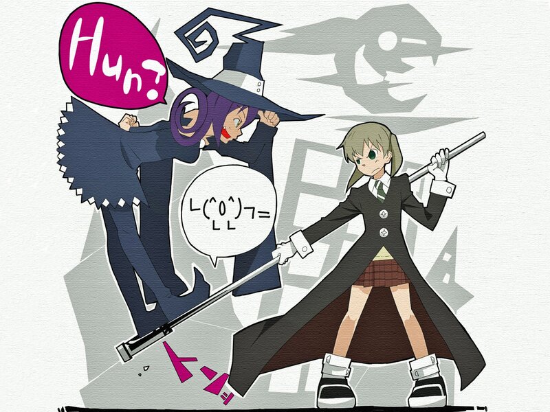 Two Girls with Wands — Black