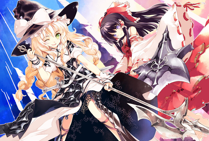Two Girls with Weapons — Blue, Dramatic, Anime