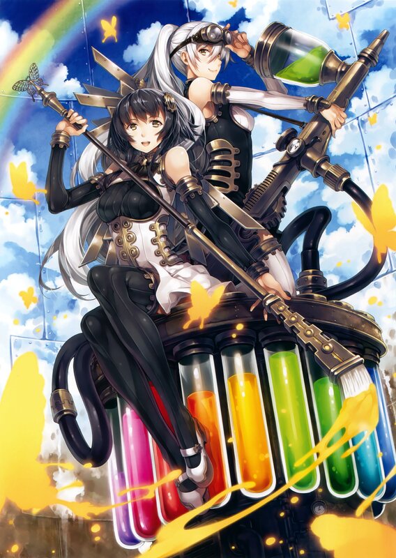 Two Girls with Weapons — Blue, Dynamic, Afternoon