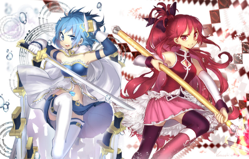 Two Girls with Weapons — Blue, Dynamic, Anime