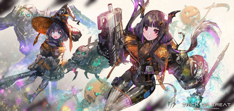 Two Girls with Weapons — Purple, Festive