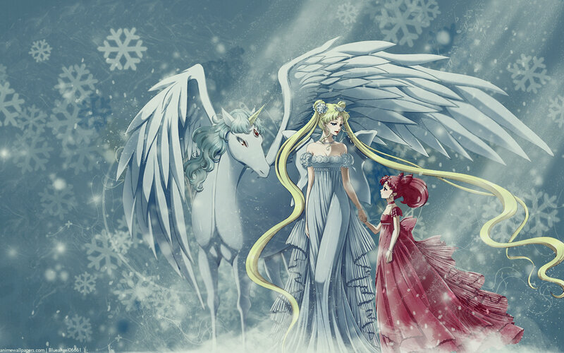 Two Girls with Winged Unicorn