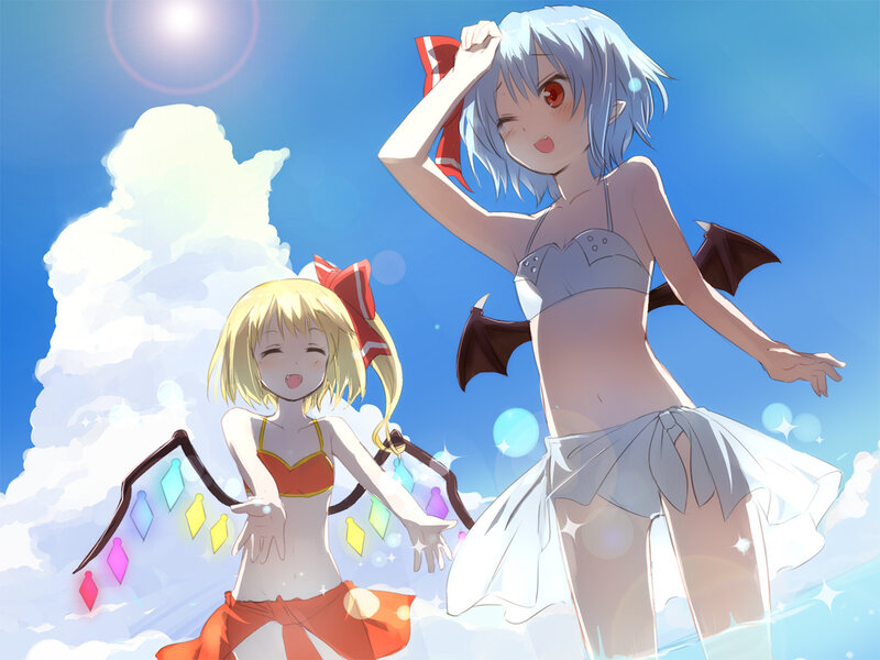 Two Girls with Wings — Blue, Bright, Cheerful