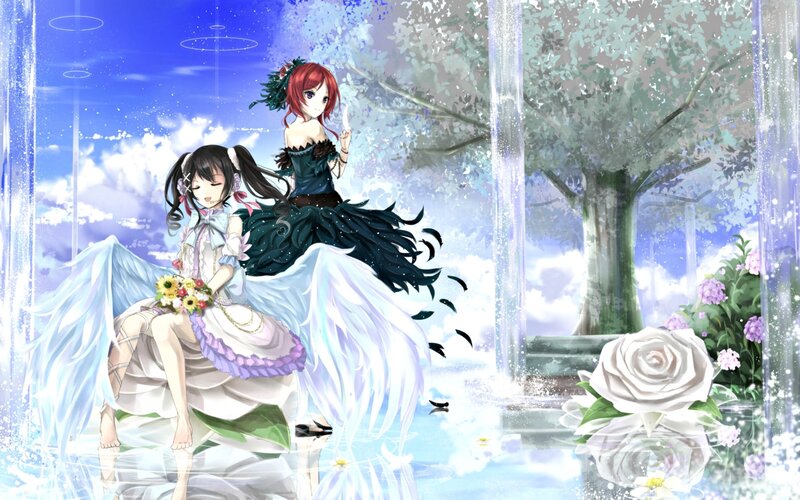 Two Girls with Wings — Blue, Serene, Spring