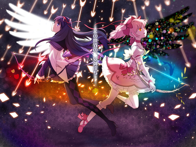 Two girls with wings in a magical scene