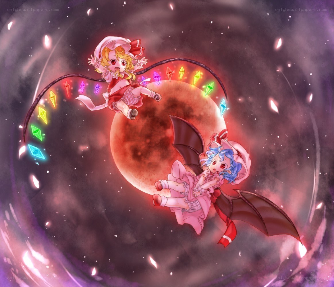 Two girls with wings in space