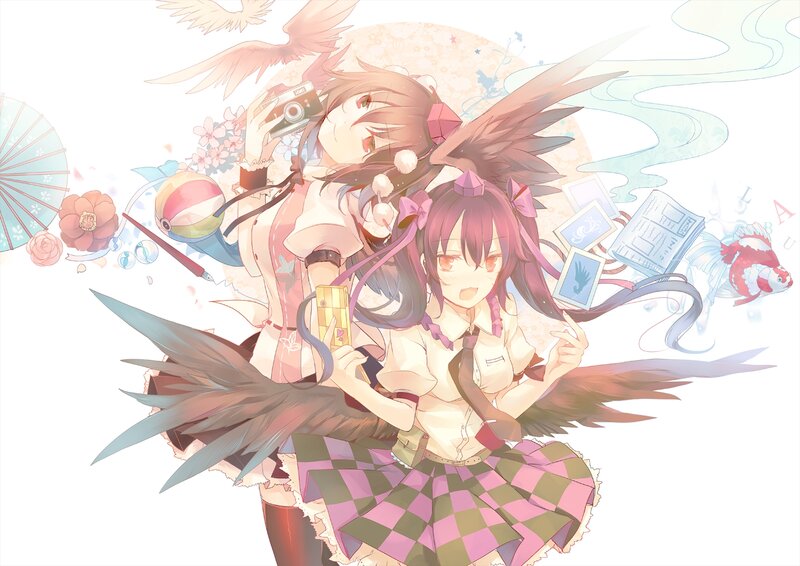 Two Girls with Wings — Pink, Whimsical