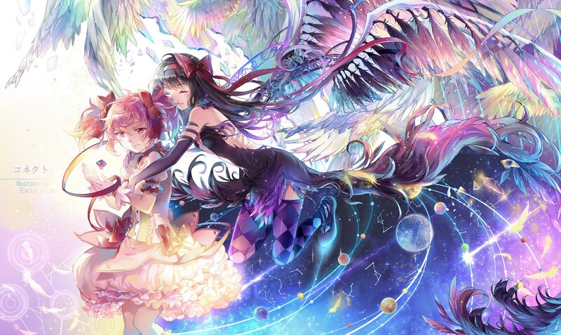 Two Girls with Wings — Purple, Fantasy