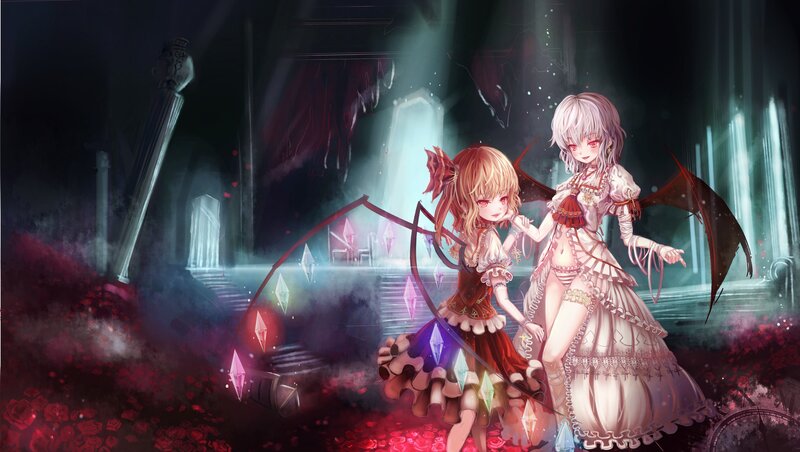 Two Girls with Wings — White, Dark