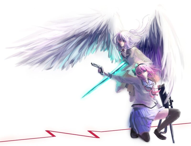 Two Girls with Wings — White, Dramatic, Anime
