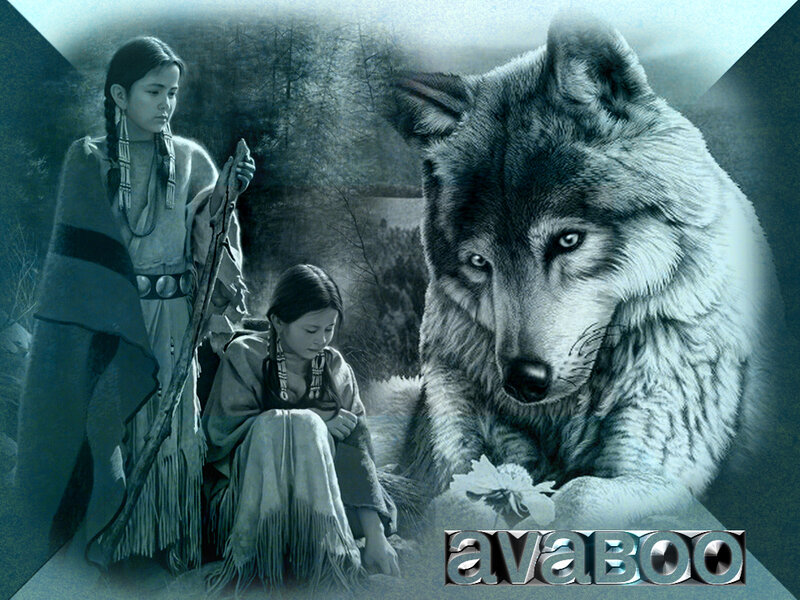 Two Girls with Wolf