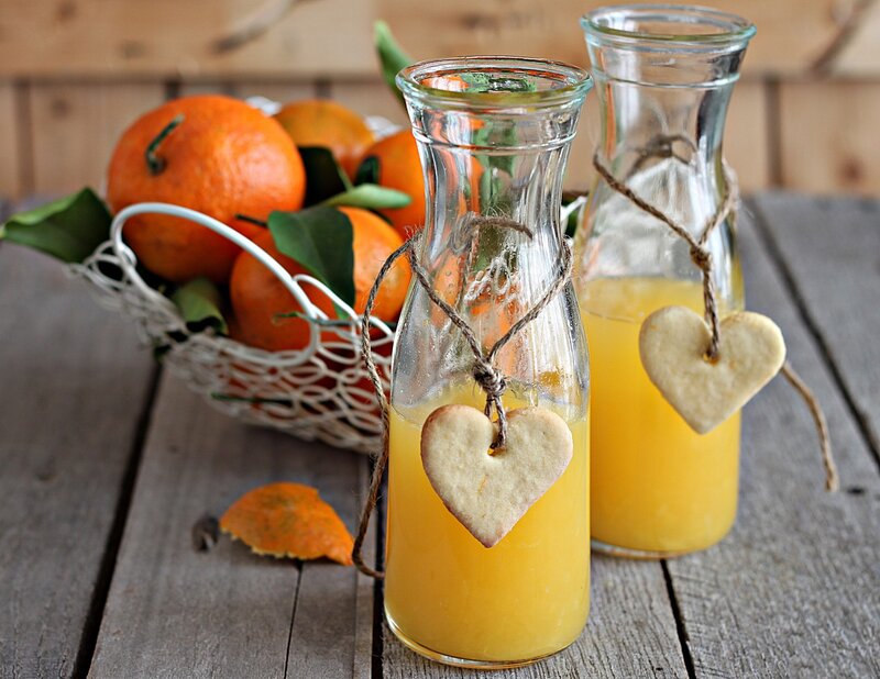 Two Glass Bottles with Juice