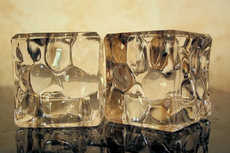 Two Glass Ice Cubes