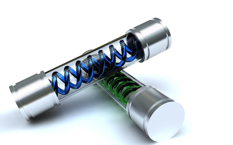 Two Glass Tubes with Springs — Silver, Neutral