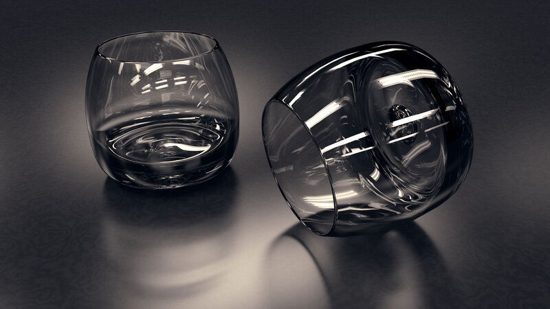 Two Glass Tumblers