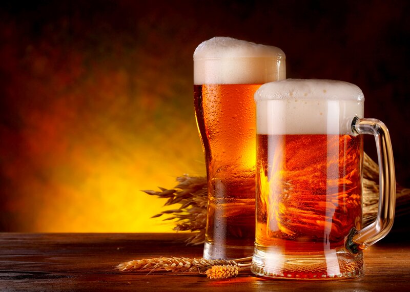 Two Glasses of Beer — Amber