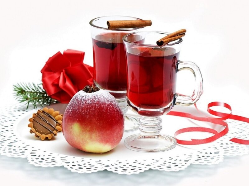 Two Glasses of Mulled Wine — Red