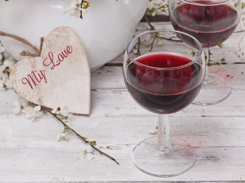 Two Glasses of Red Wine — Romantic
