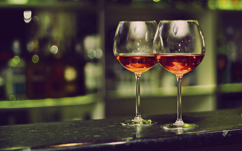 Two glasses of rosé wine