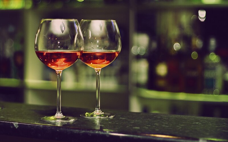 Two glasses of rosé wine