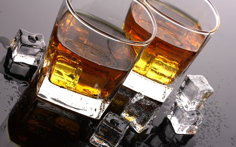 Two Glasses of Whiskey — Brown, Cool