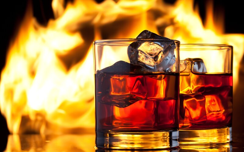 Two Glasses of Whiskey — Red