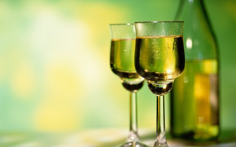Two glasses of white wine