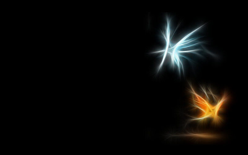 Two Glowing Energy Shapes