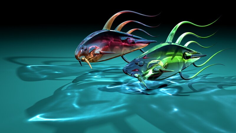 Two Glowing Fish