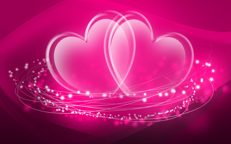 Two Glowing Hearts — Pink