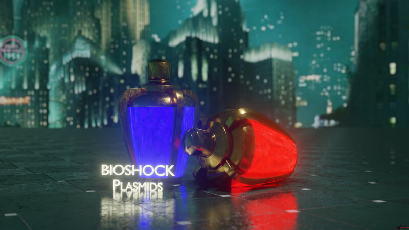 Two Glowing Vials