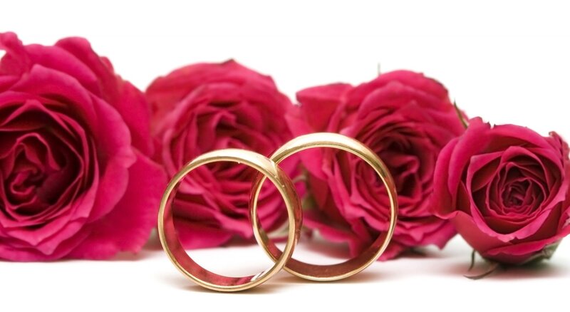 Two Gold Rings with Roses