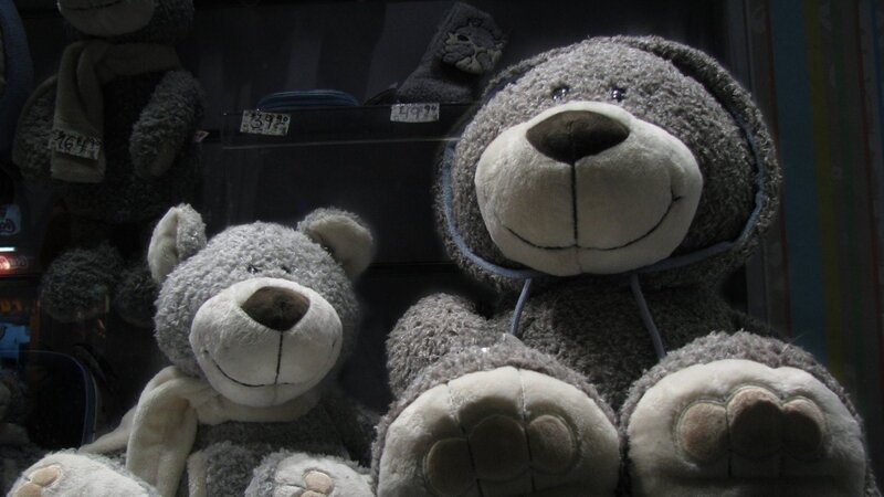 Two Gray Teddy Bears — Calm, Photograph