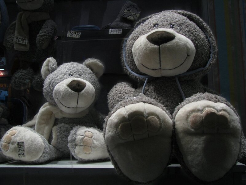 Two Gray Teddy Bears