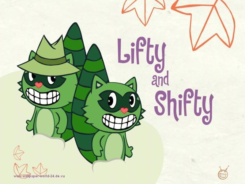 Two Green Cartoon Cats