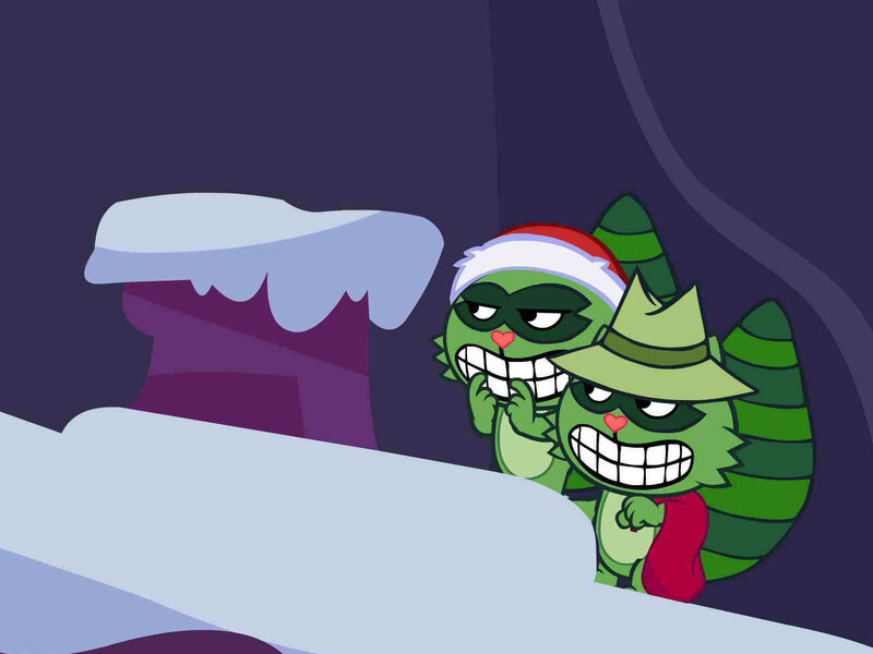 Two Green Characters in Winter