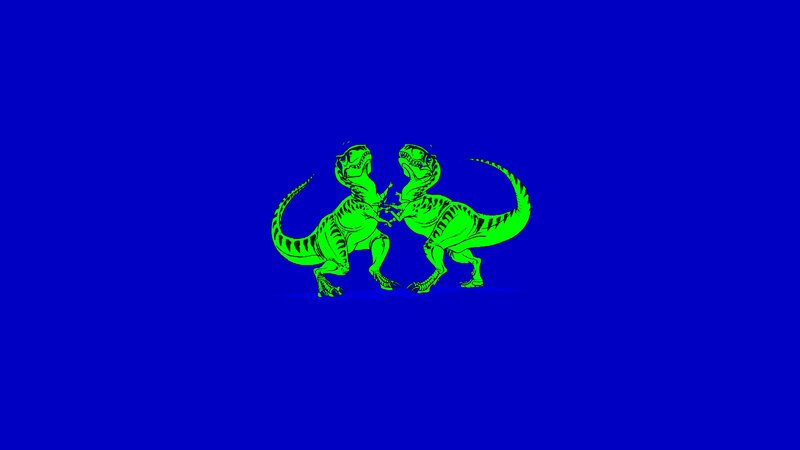 Two Green Dinosaurs