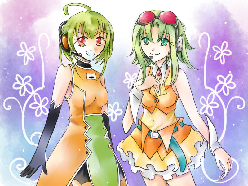 Two Green-haired Anime Girls — Green