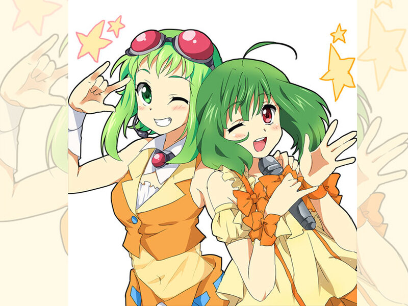 two green-haired anime girls