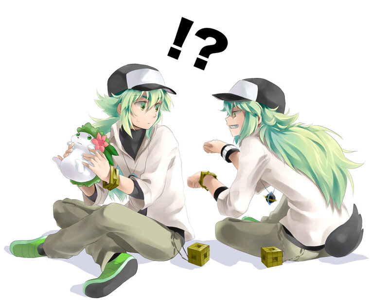Two Green-haired Characters — Green