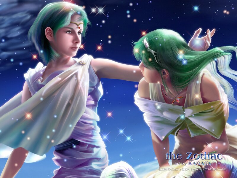 Two Green-haired Figures