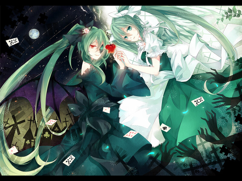Two Green-haired Girls — Green, Dramatic