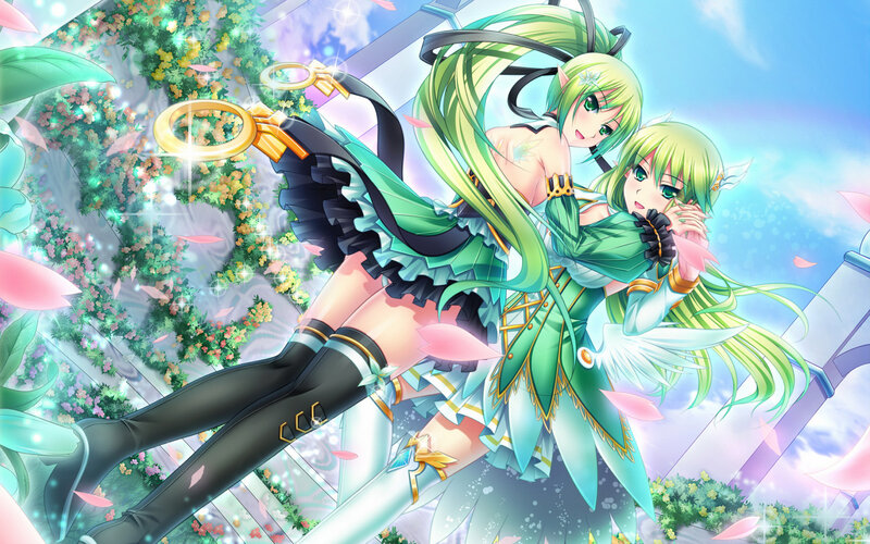 Two Green-haired Girls — Green, Dreamy