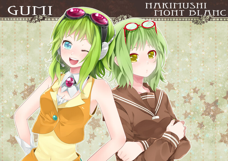 Two Green-haired Girls — Green, Playful, Anime
