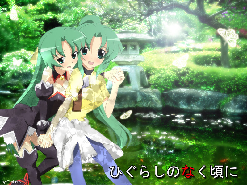 Two Green-haired Girls — Green, Serene, Afternoon